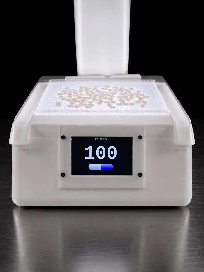OptiCount screen displaying the pill count